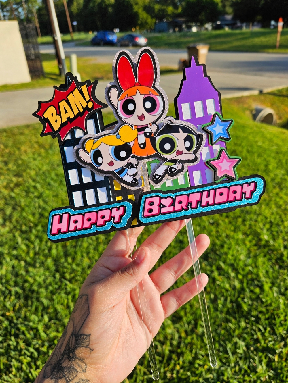 Power Girls Happy Birthday Cake Topper